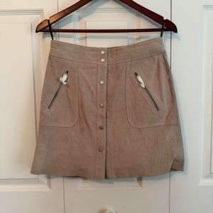 BLANKNYC Real Suede Snap front Mini Skirt Size:26 BLUSH